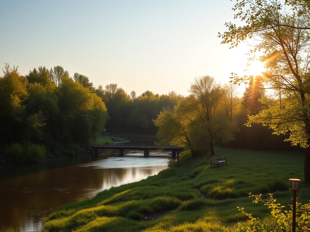 Ilustracja przedstawiająca sosnowiecką panoramę z widocznym zanieczyszczeniem powietrza i unoszącymi się pyłkami roślin.