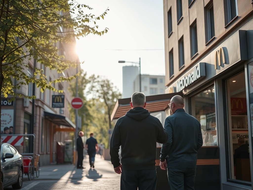 Logo McDonald's na tle restauracji w Sosnowcu-Pieńkach, symbolizujące nowe miejsca pracy