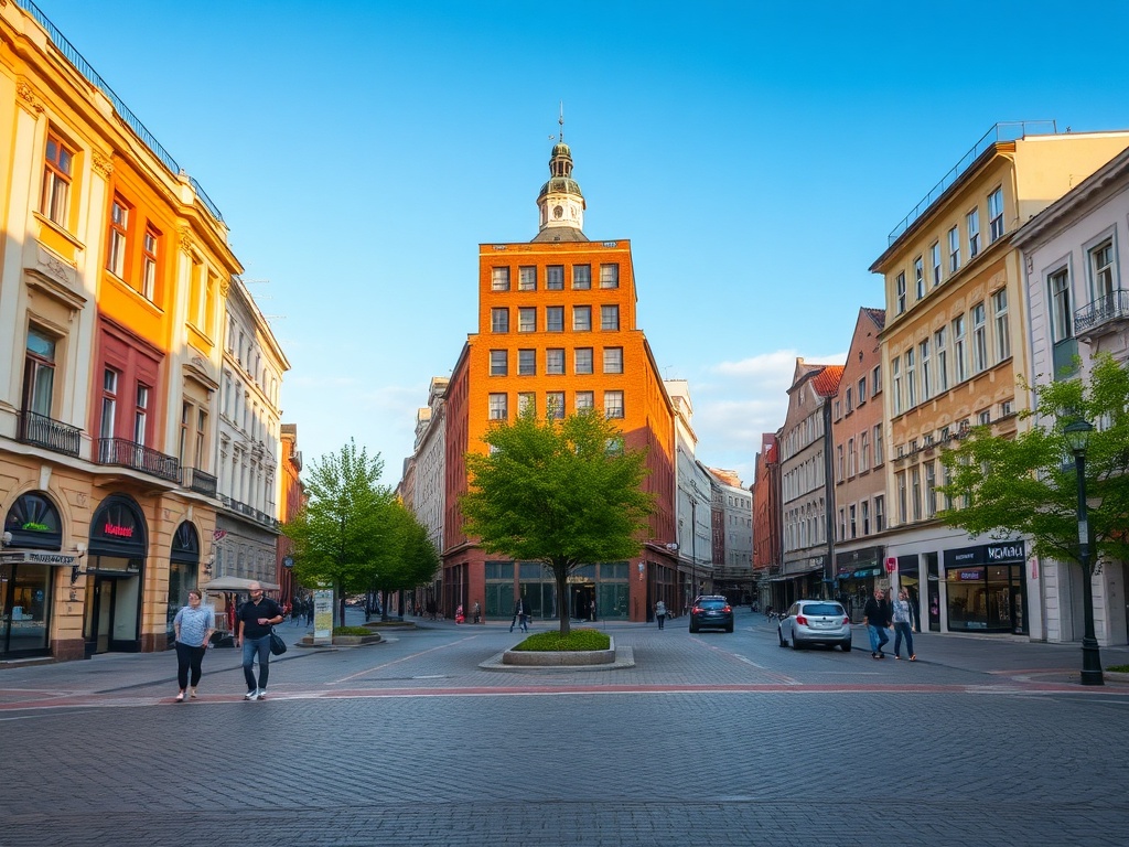 Mapa pokazująca obiekty infrastruktury w Sosnowcu, z naciskiem na usługi dla mieszkańców