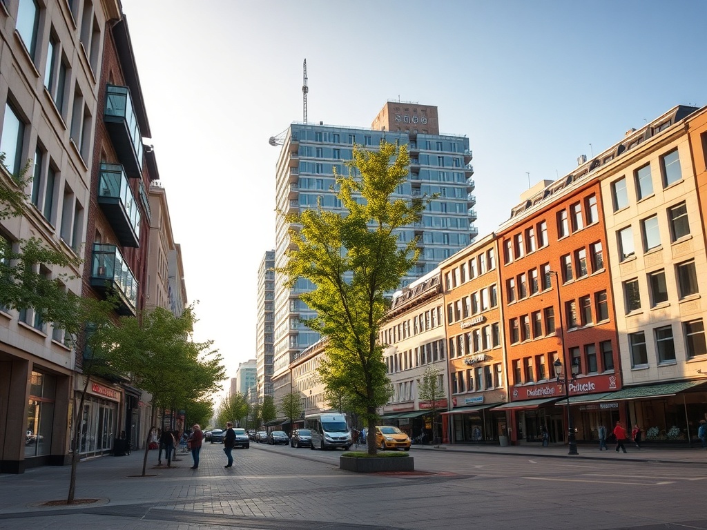 Mapa pokazująca infrastrukturę Sosnowca, z zaznaczonymi sklepami, usługami i placówkami edukacyjnymi